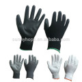 13 gauge nylon liner black pu coated palm gloves